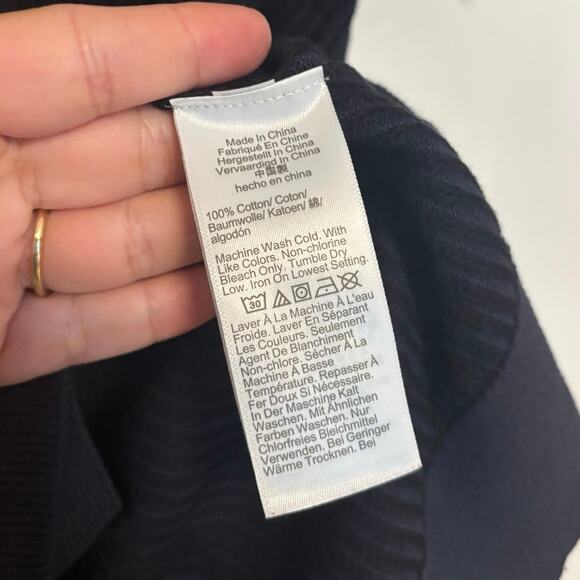 NWT Madewell Tuck-Stitch Button-Up Sweater Polo Navy Black Size Small - Picture 7 of 8